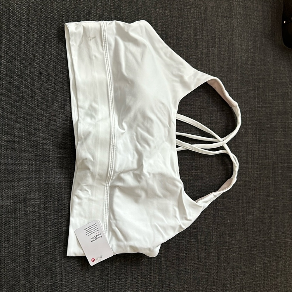 Lulemon white energy long line bra